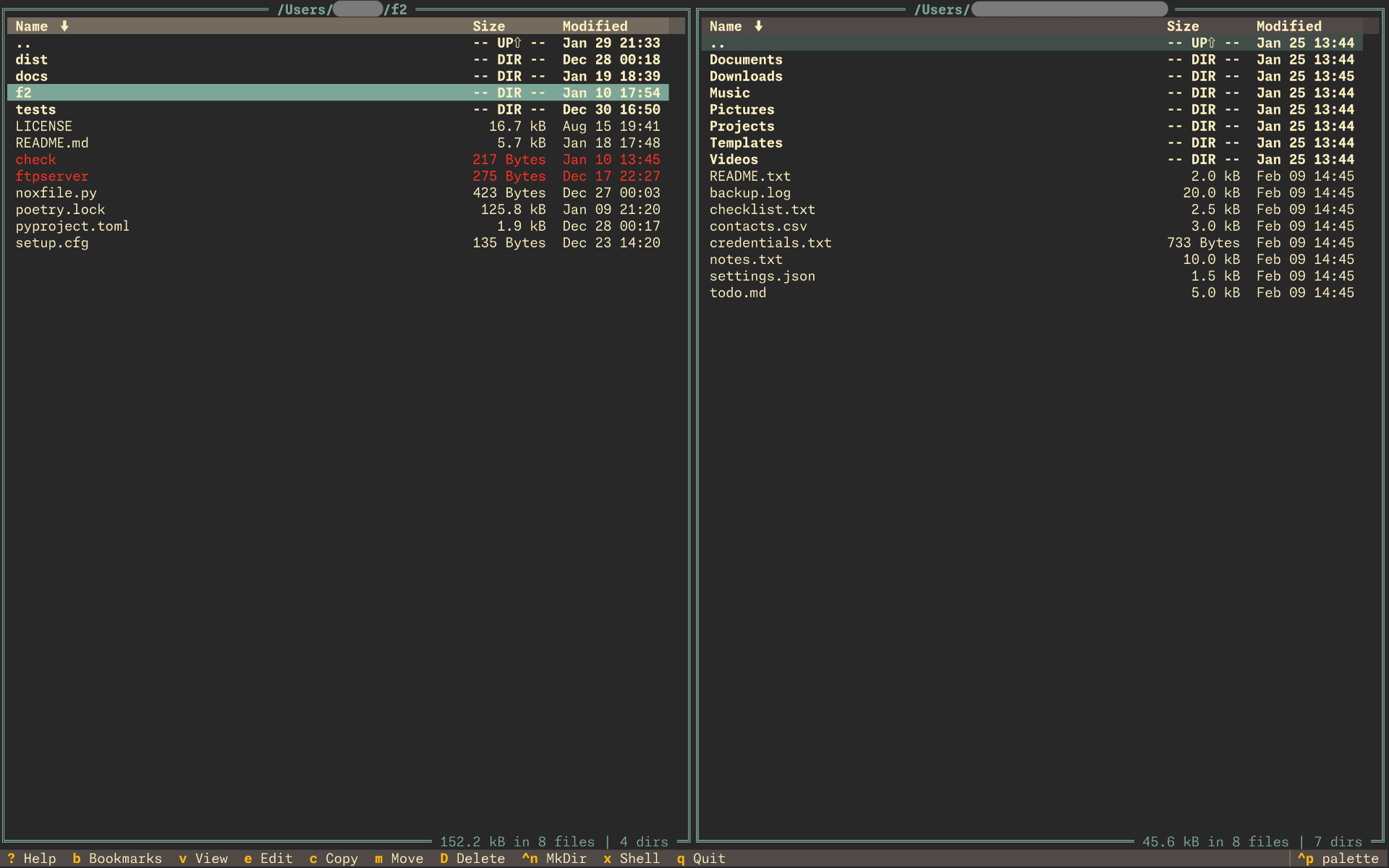 File listing
