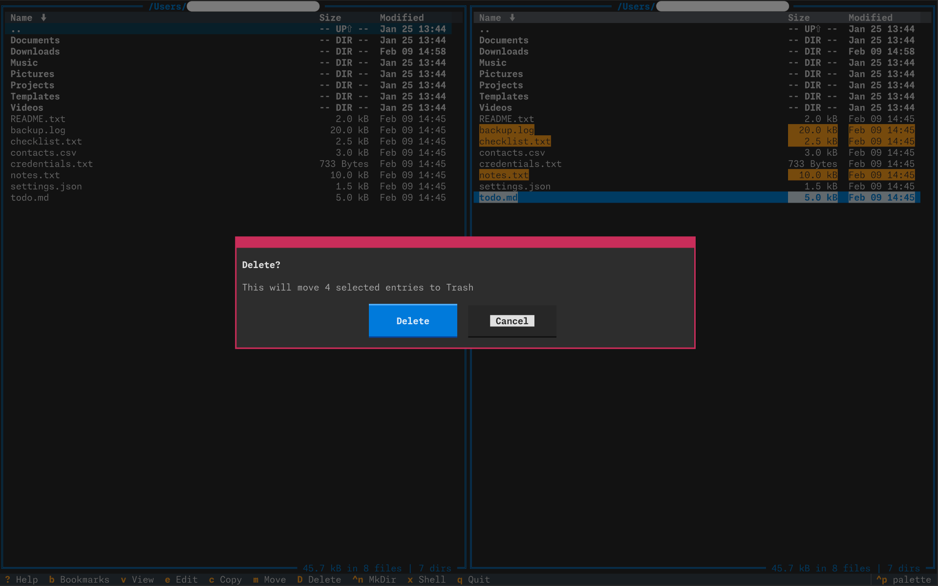Multiple file selection