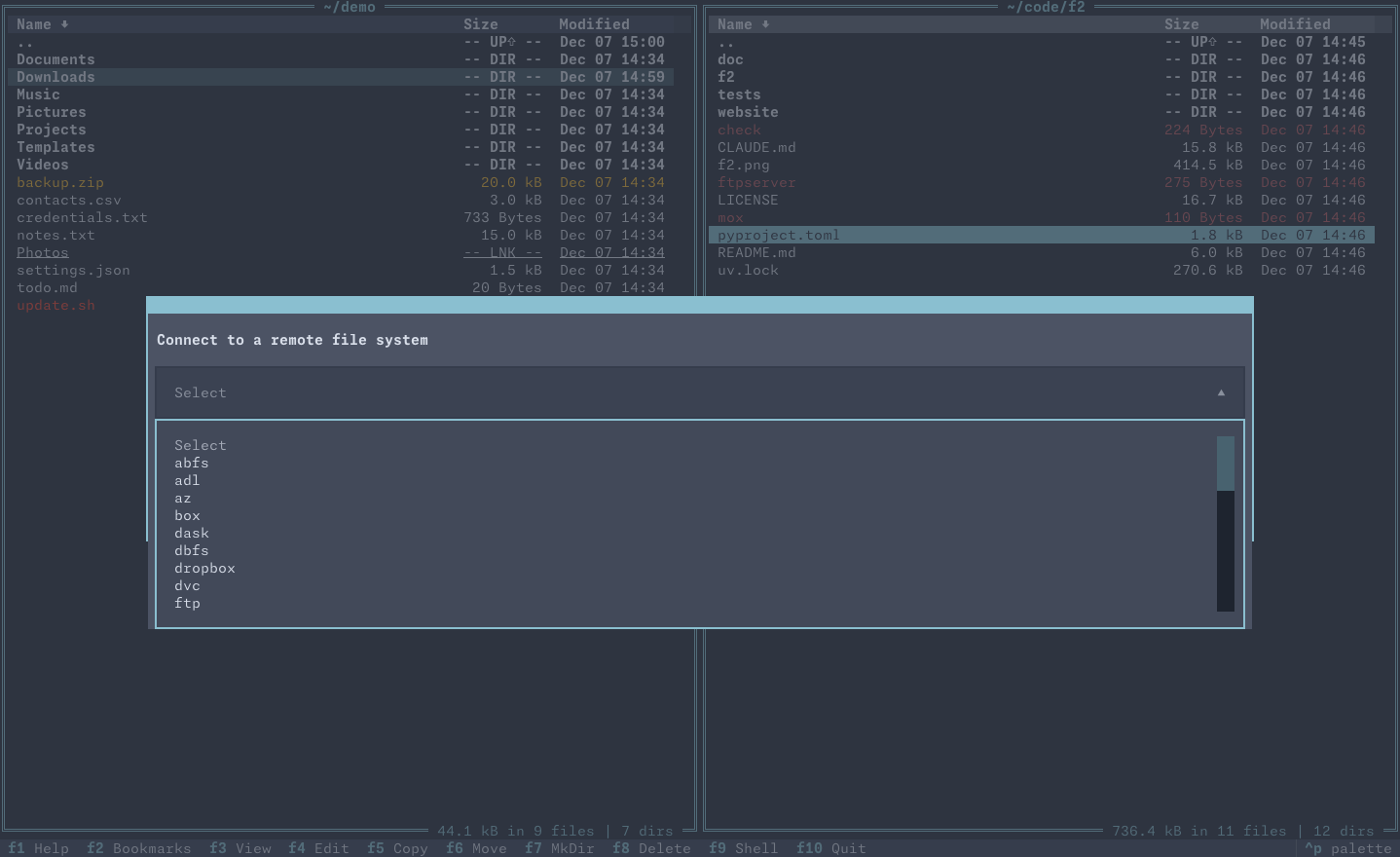 Remote filesystem support